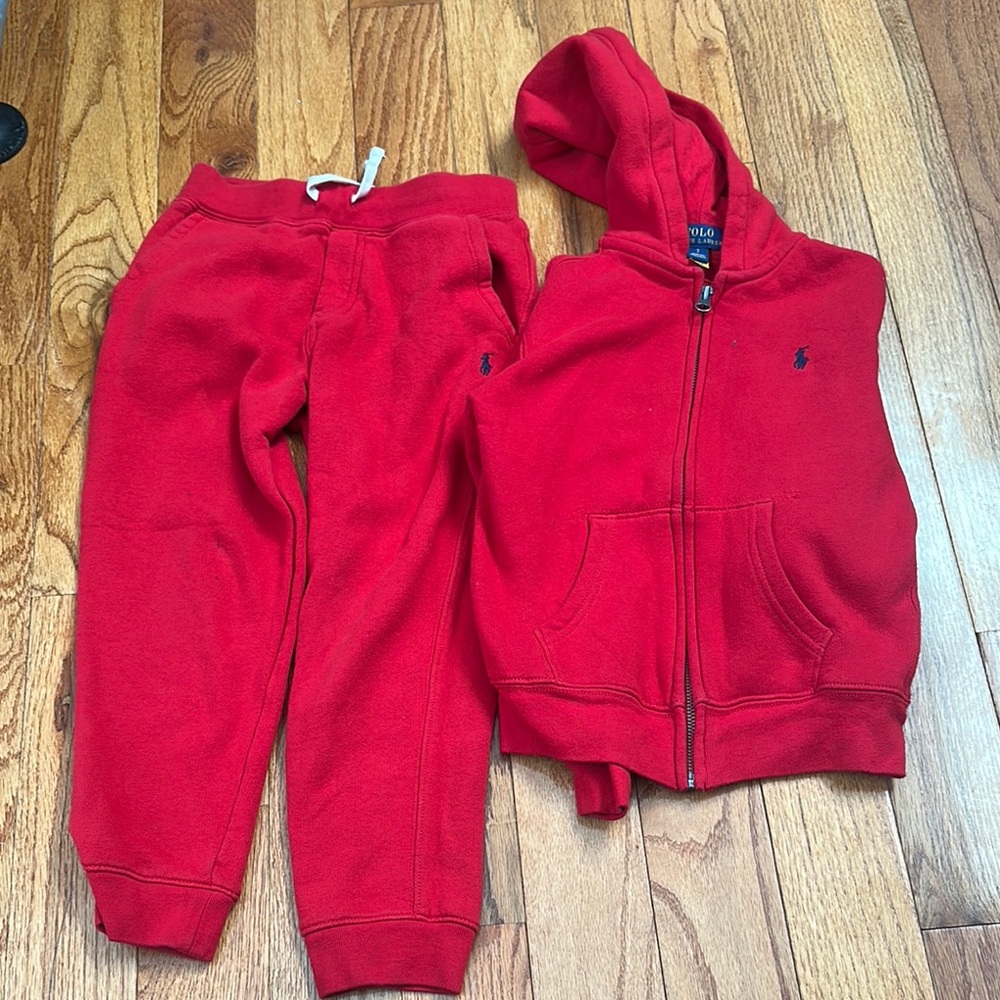 Polo by Ralph Lauren Kids Red Joggers and Hoodie Set